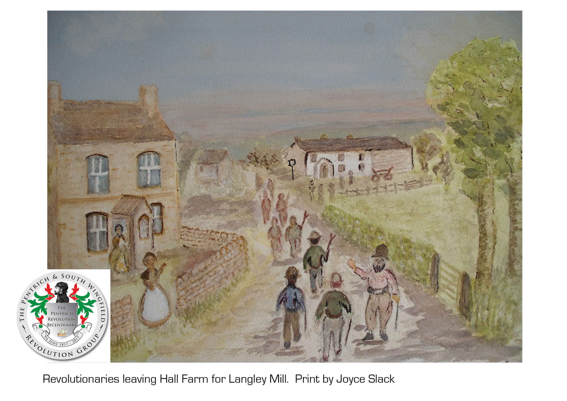 Revolutionaries leaving Hall Farm